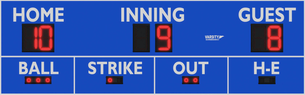 Varsity Scoreboard Baseball Softball 3385-22 16' X 5' Outdoor with Wireless Remote Control