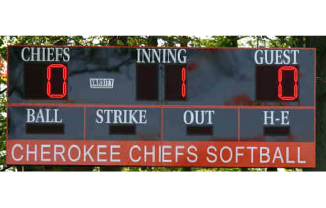 Varsity Scoreboard Baseball Softball 3385-22 16' X 5' Outdoor with Wireless Remote Control