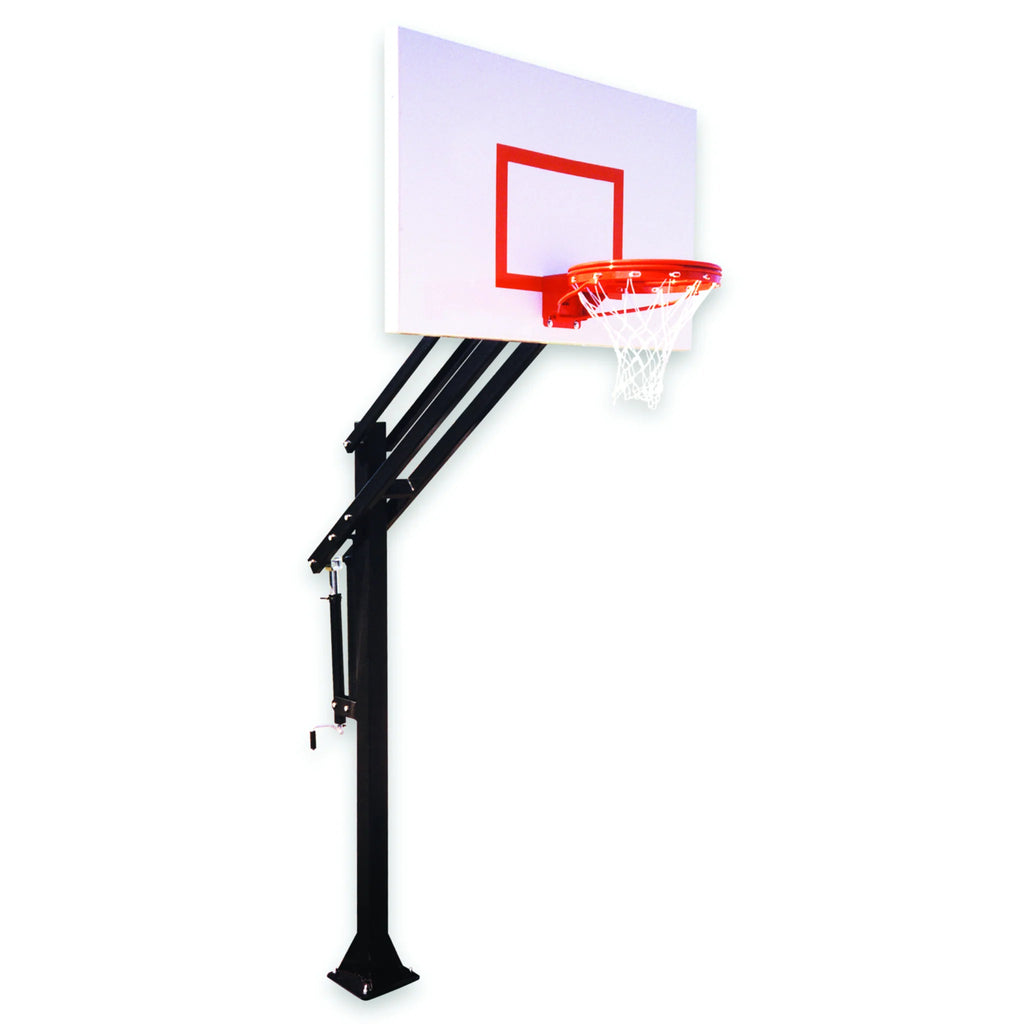 First Team Basketball System Attack Endura Bolt Down with 36" x 60" Aluminum Backboard