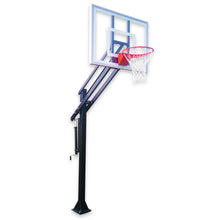 Load image into Gallery viewer, First Team Basketball System Attack Ultra Bolt Down with 36&quot; x 54&quot; Tempered Glass Backboard