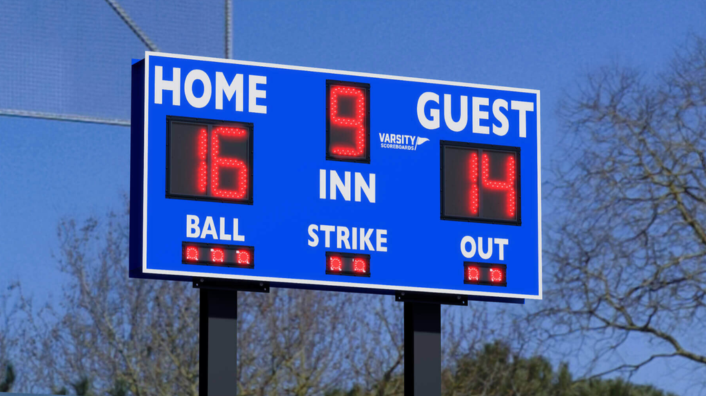 Varsity Scoreboard Baseball Softball 3314-22 8' X 4' Outdoor with Wireless Remote Control