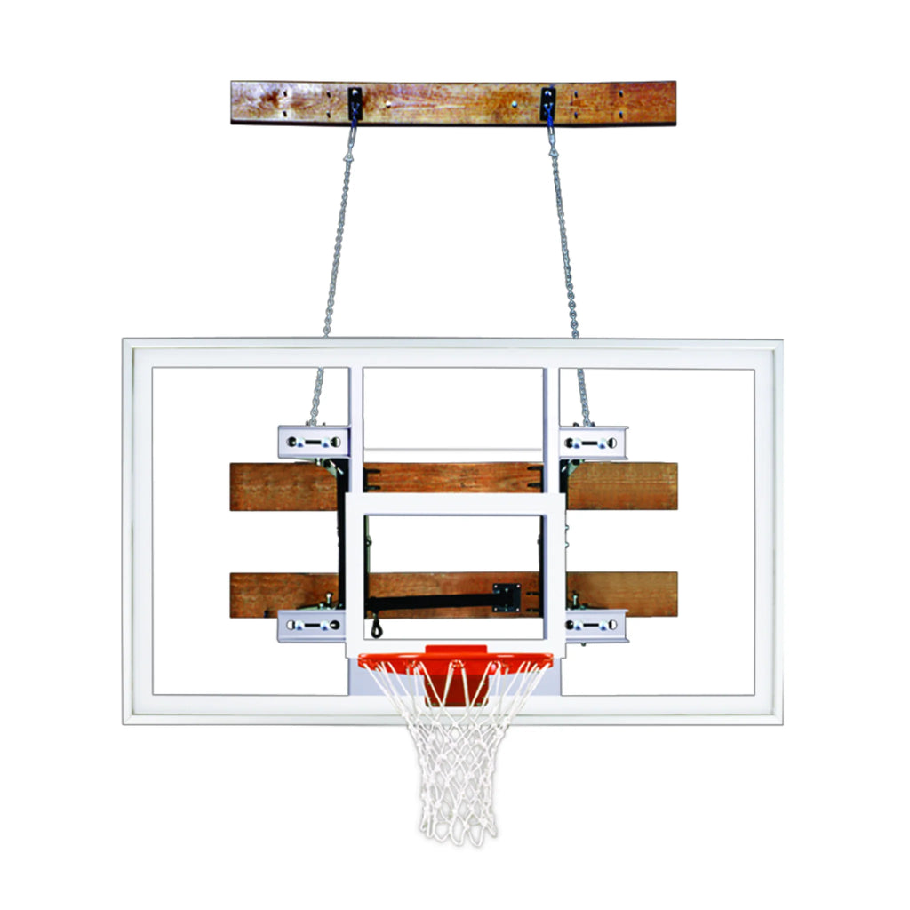 First Team Basketball System FoldaMount46 Supreme with 42" x 72" Wall Mount Side Folding Acrylic Backboard