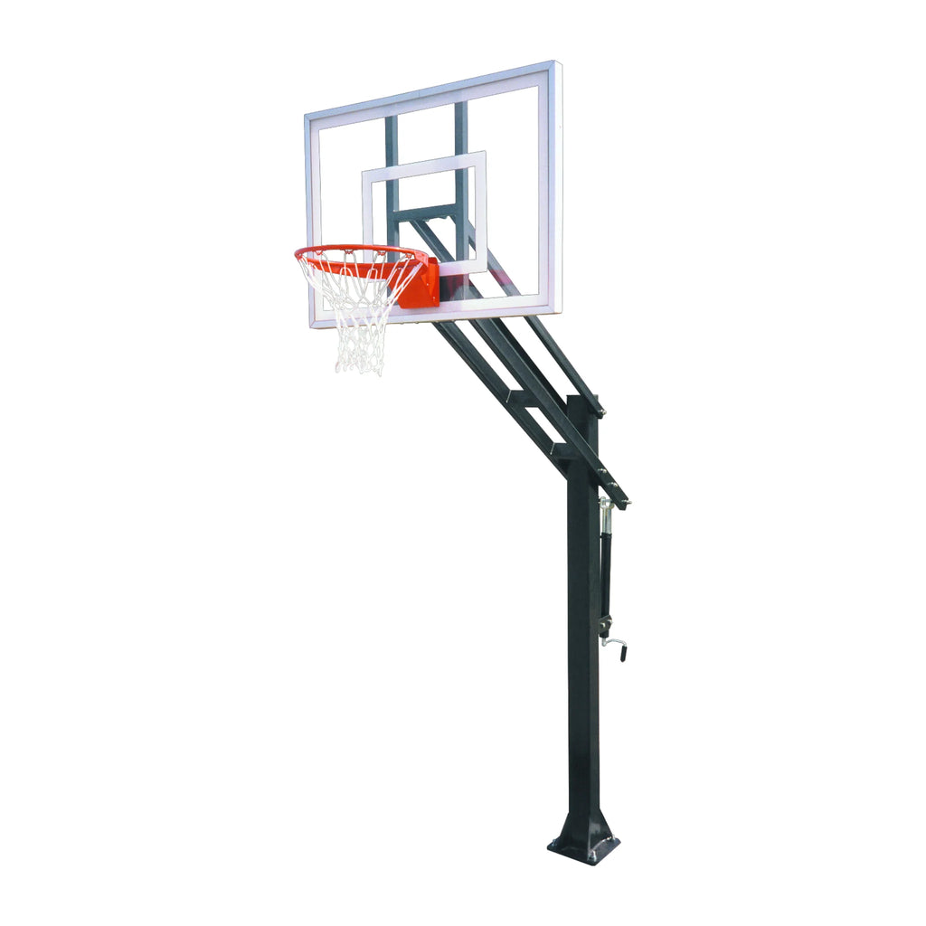 First Team Basketball System Force III Bolt Down with 36" x 54" Acrylic Backboard