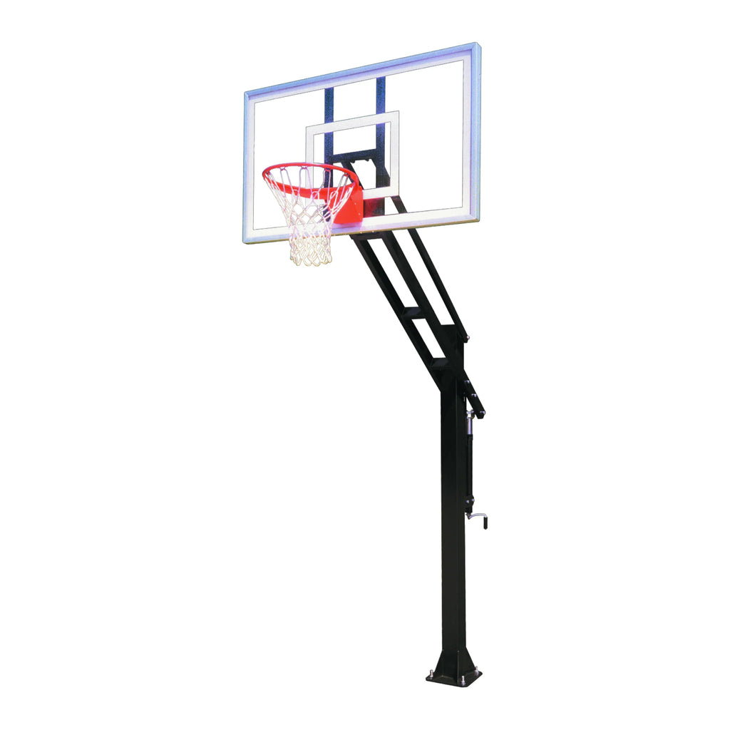 First Team Basketball System Force Select Bolt Down with 36" x 60" Acrylic Backboard