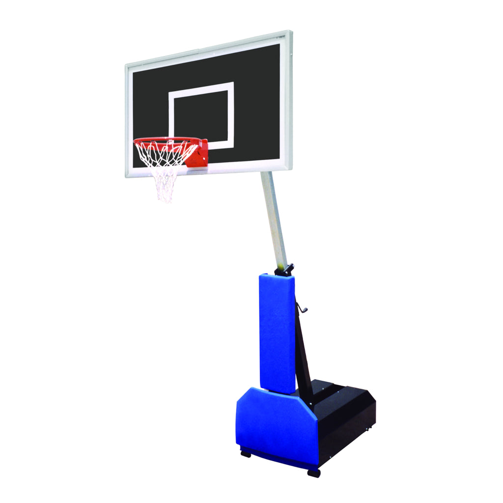 First Team Basketball System Fury Eclipse Portable with 36" x 60" Smoked Glass Backboard