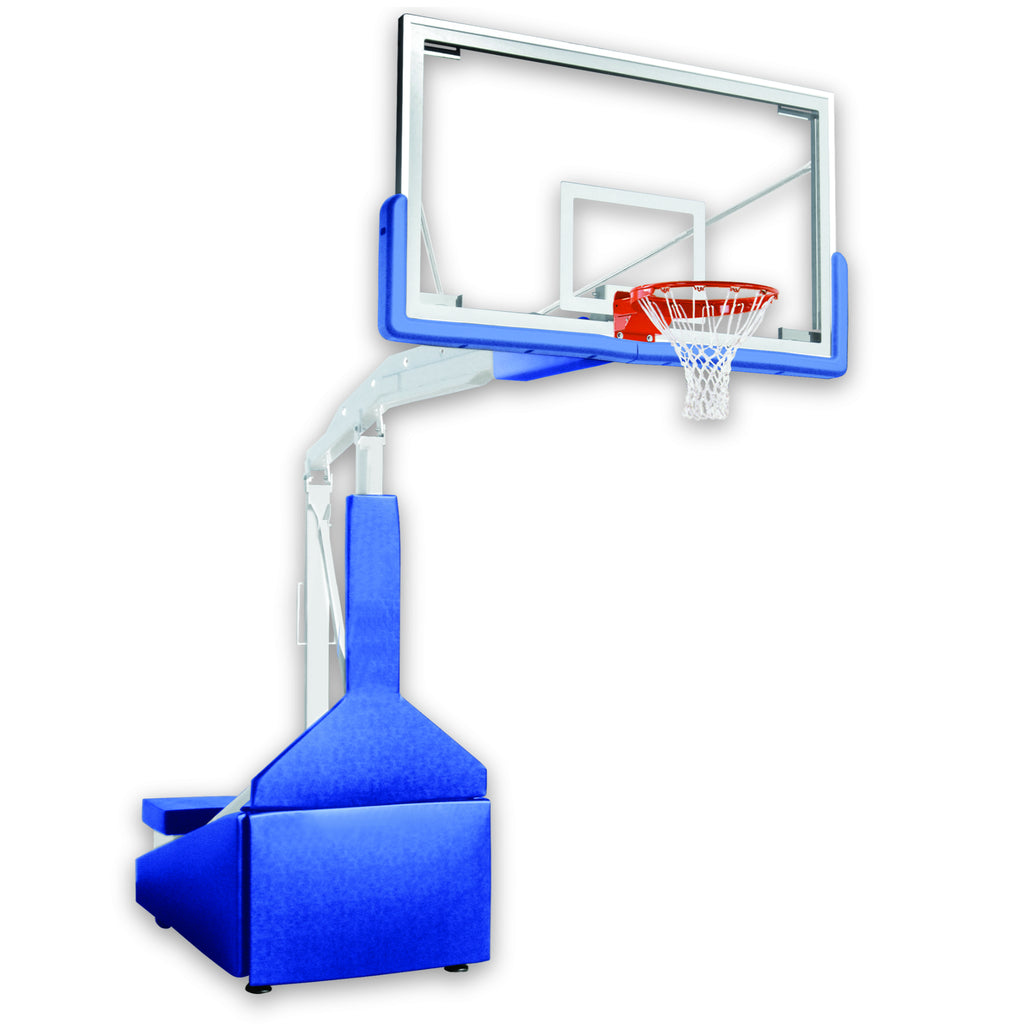 First Team Basketball System Hurricane Triumph Portable with 42" x 72" Tempered Glass Backboard