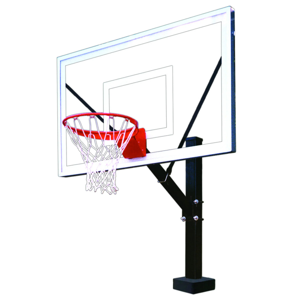 First Team Basketball System HydroSport Select Fixed Poolside with 36" x 60" Acrylic Backboard Bolt Down