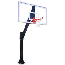 Load image into Gallery viewer, First Team Basketball System Legend Arena-BP Bolt Down with 42&quot; x 72&quot; Tempered Glass Backboard