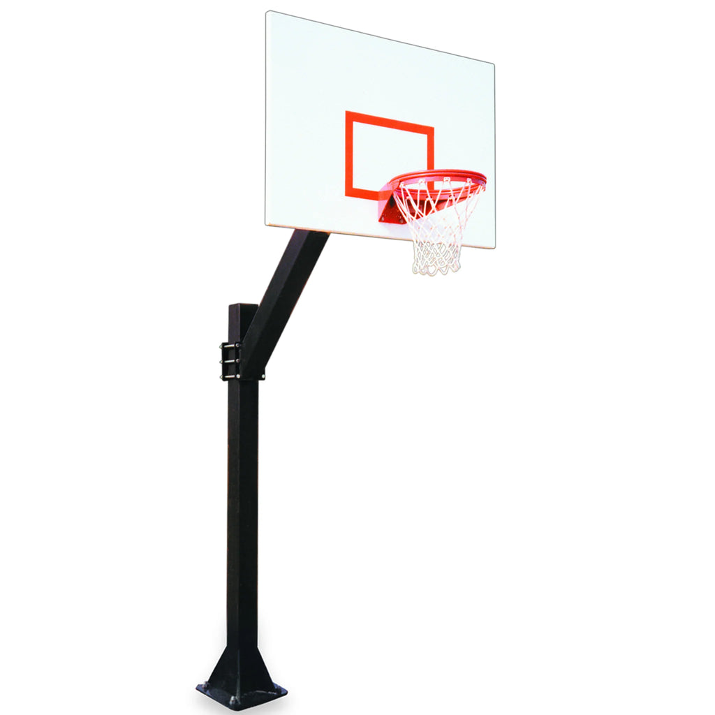 First Team Basketball System Legend Impervia-BP Bolt Down with 42" x 60" Aluminum Backboard