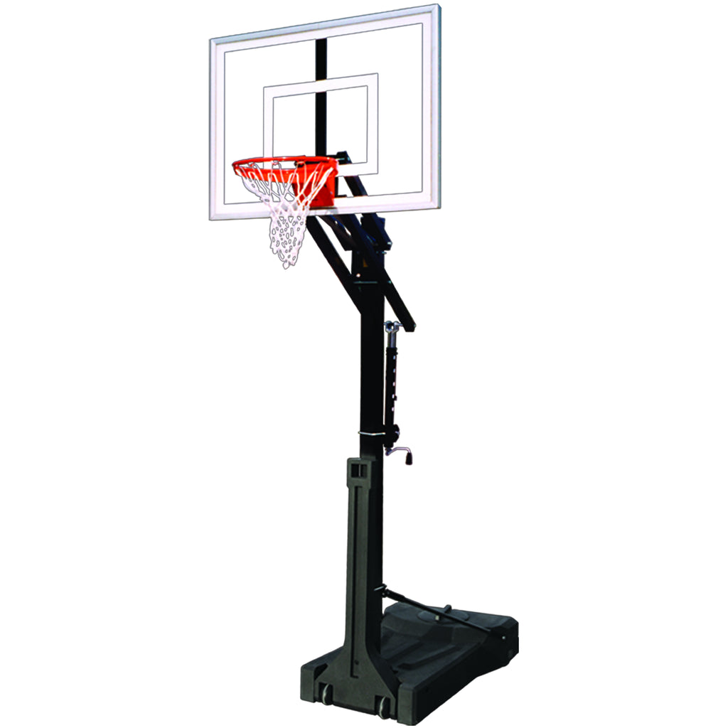 First Team Basketball System OmniJam Turbo Portable with 36" x 54" Tempered Glass Backboard