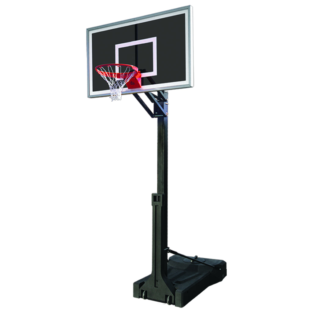 First Team Basketball System OmniChamp Eclipse Portable with 36" x 60" Smoked Glass Backboard