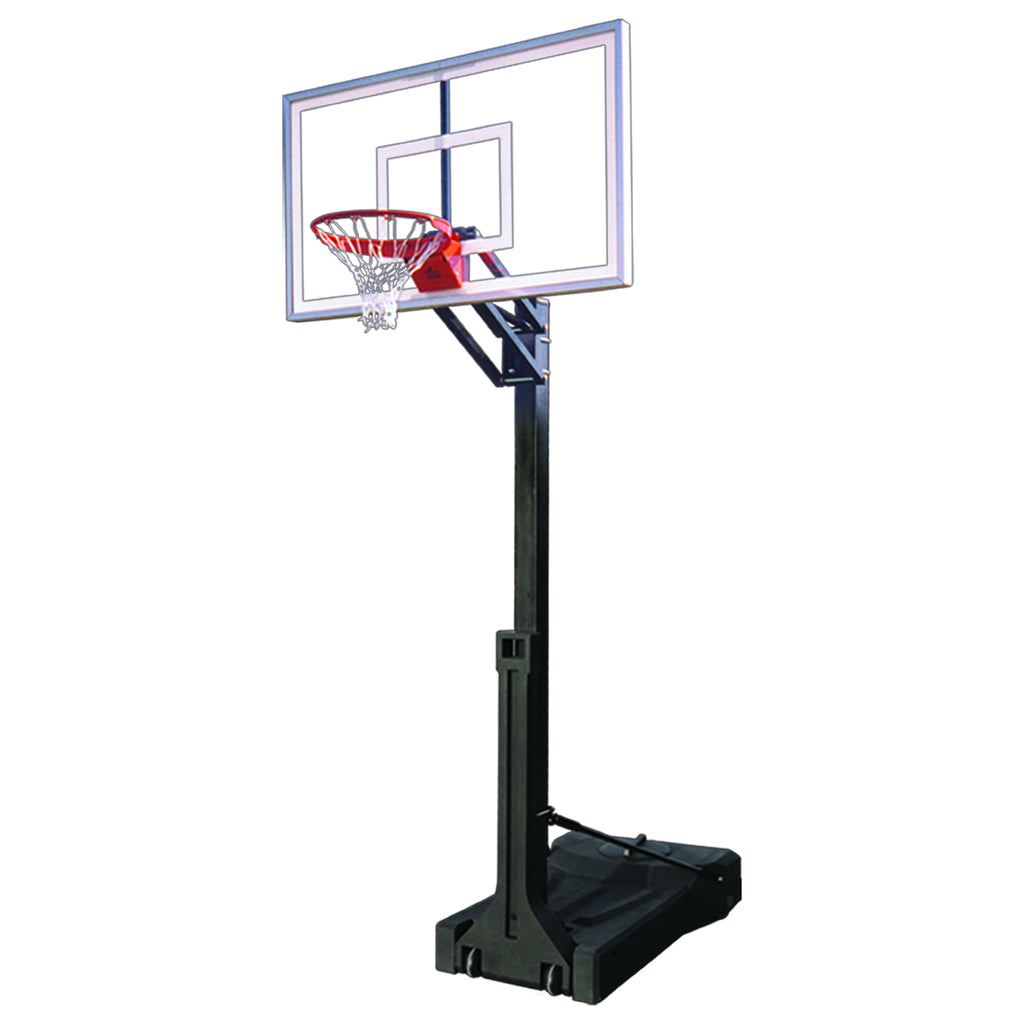 First Team Basketball System OmniChamp Nitro Portable with 36" x 60" Tempered Glass Backboard