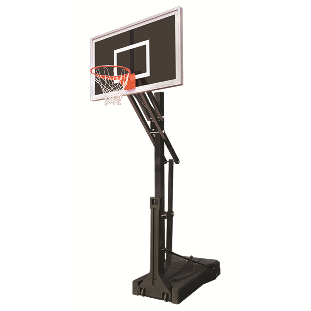 First Team Basketball System OmniSlam Eclipse Portable with 36" x 60" Smoked Glass Backboard