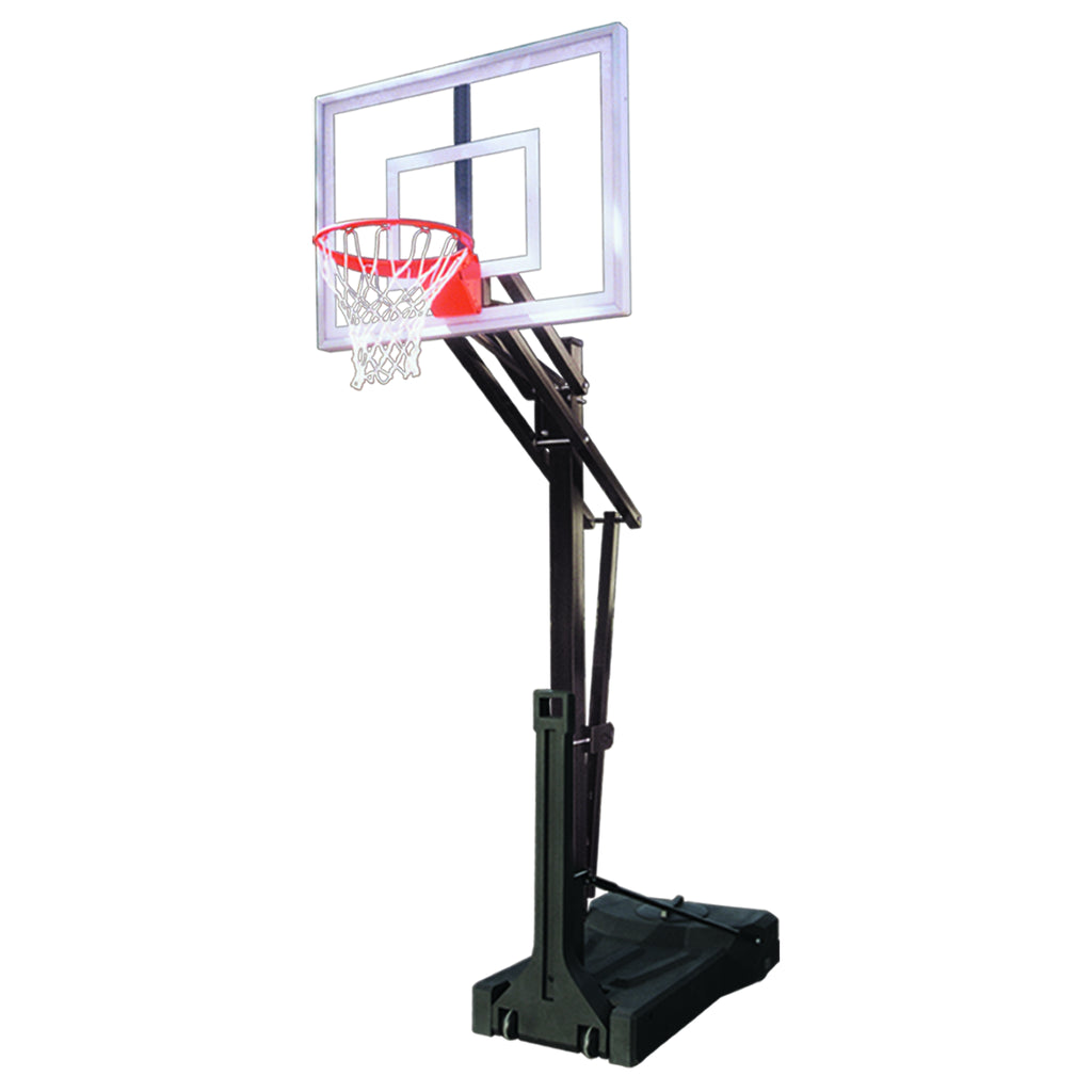 First Team Basketball System OmniSlam Turbo Portable with 36" x 54" Tempered Glass Backboard