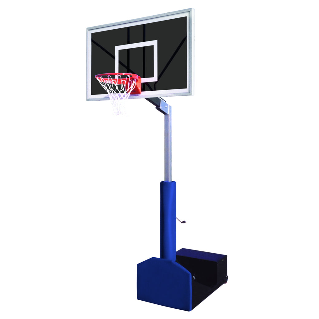 First Team Basketball System Rampage Eclipse Portable with 36" x 60" Smoked Glass Backboard