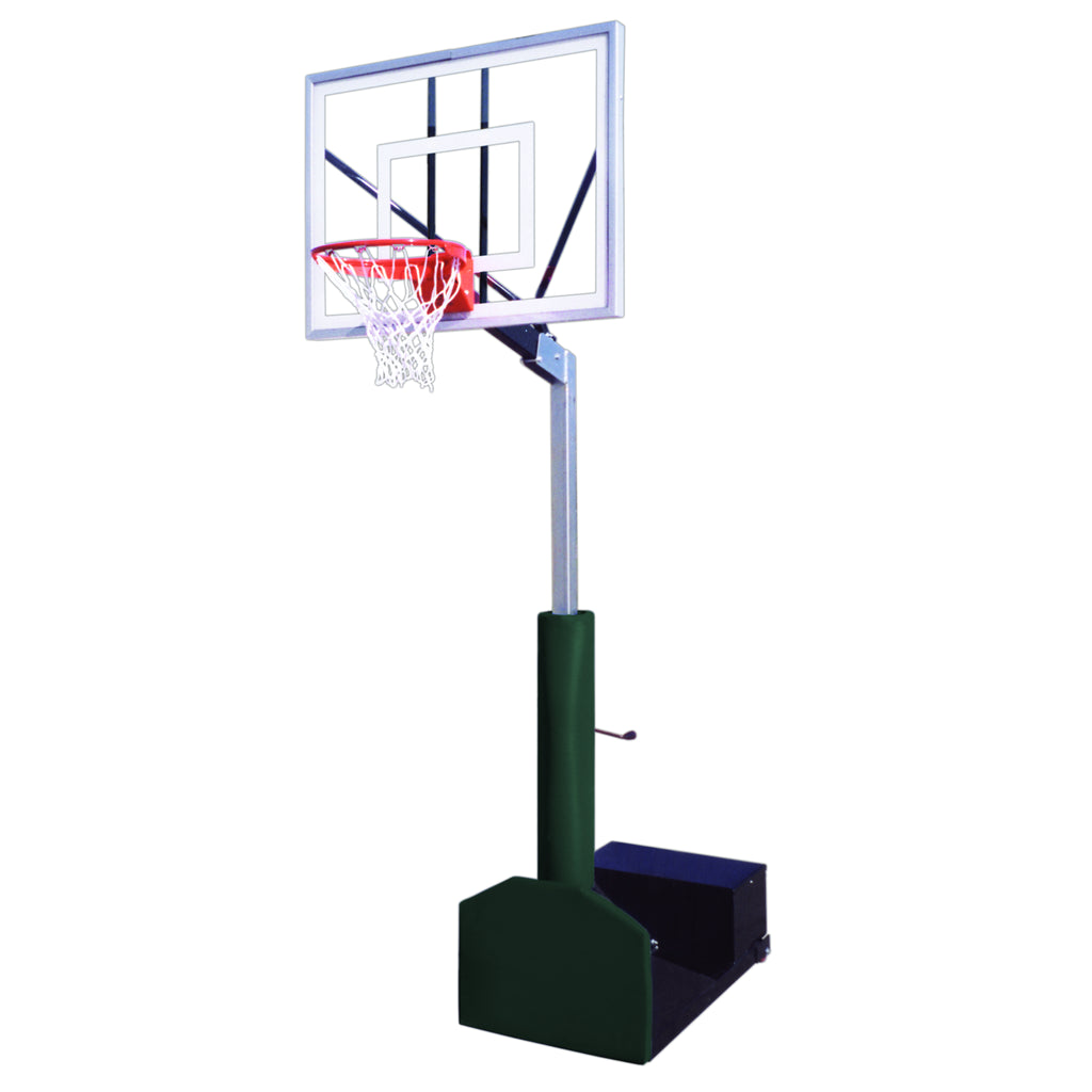 First Team Basketball System Turbo Rampage Portable with 36" x 54" Tempered Glass Backboard