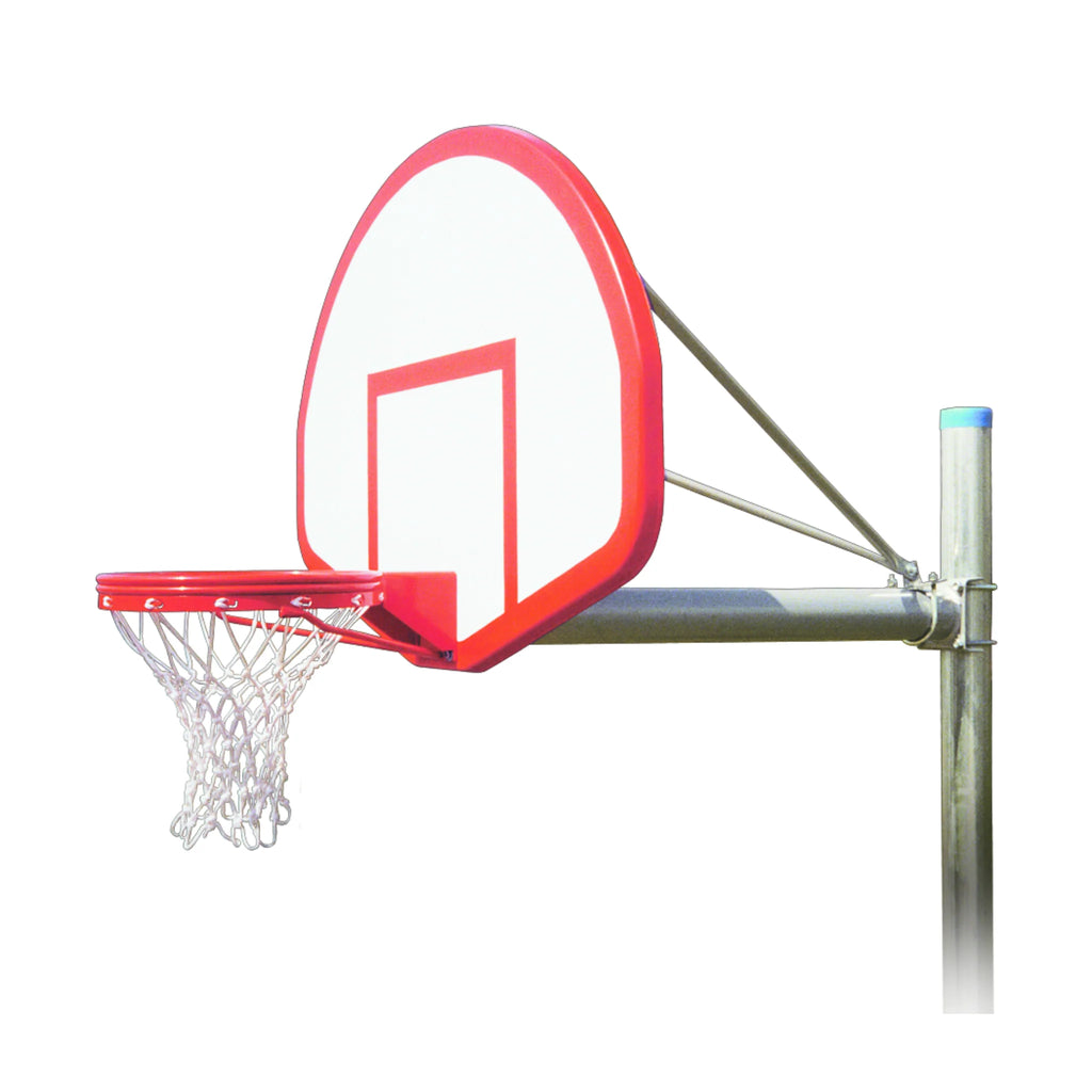 First Team Basketball System Renegade Flight Direct Bury with 39" x 54" Fan Shaped Fiberglass Backboard