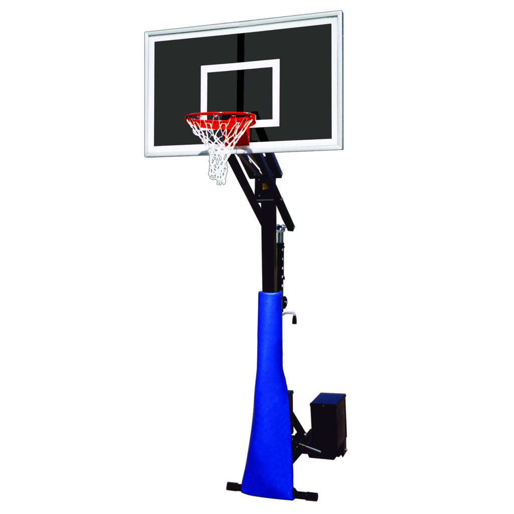 First Team Basketball System RollaJam Eclipse Portable with 36" x 60" Smoked Glass Backboard