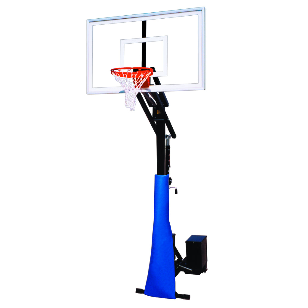 First Team Basketball System RollaJam Nitro Portable with 36" x 60" Tempered Glass Backboard