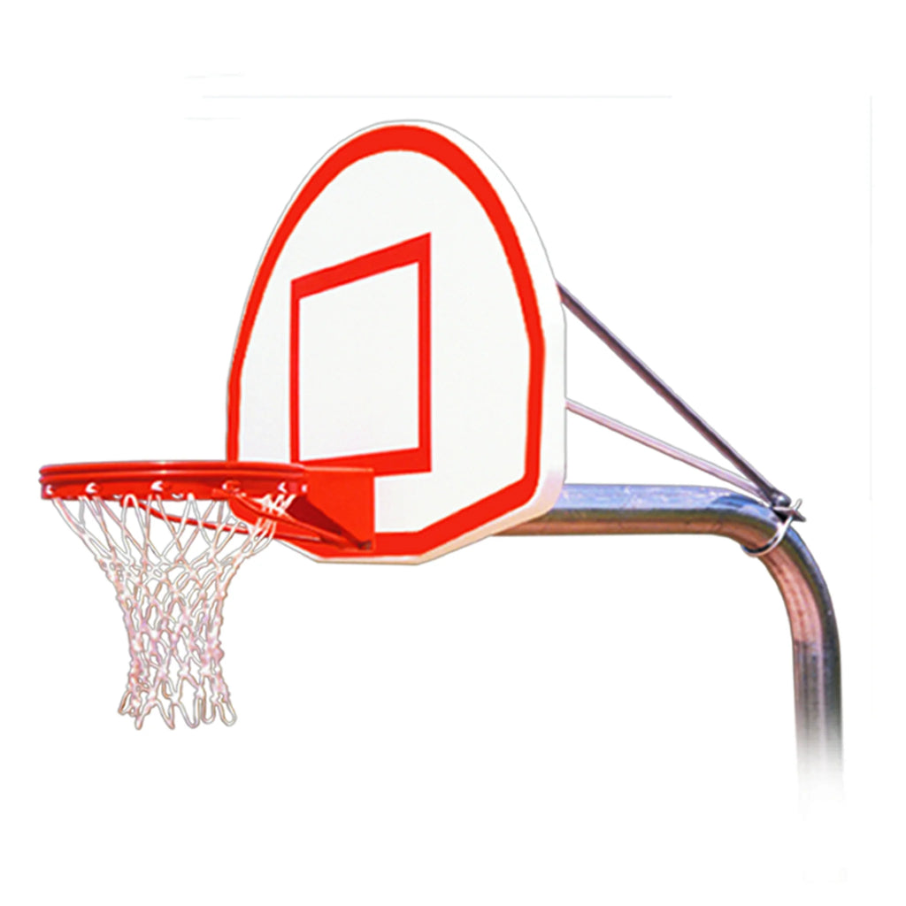 First Team Basketball System RuffNeck Max Direct Bury with 36" x 54" Fan Shaped Aluminum Backboard