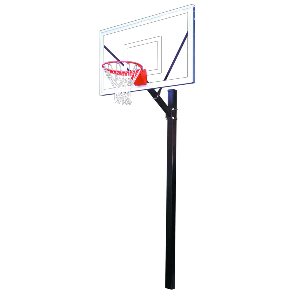 First Team Basketball System Sport Select Direct Bury with 36" x 60" Acrylic Backboard