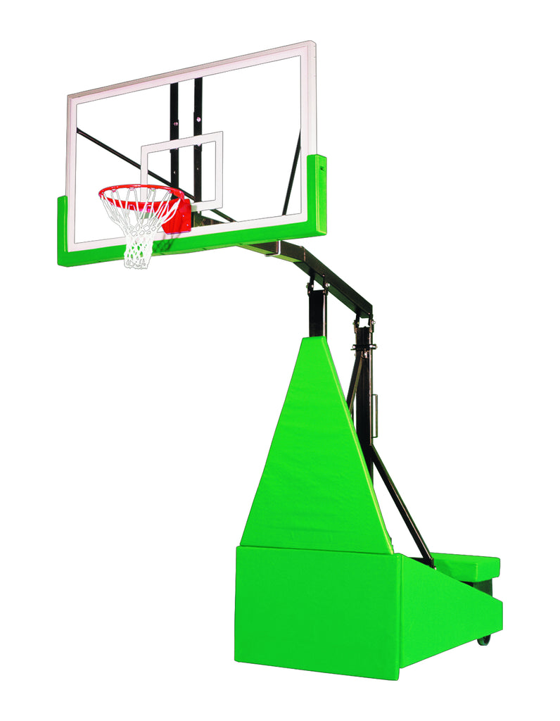 First Team Portable Basketball System Storm Arena with 42" x 72" Tempered Glass Backboard