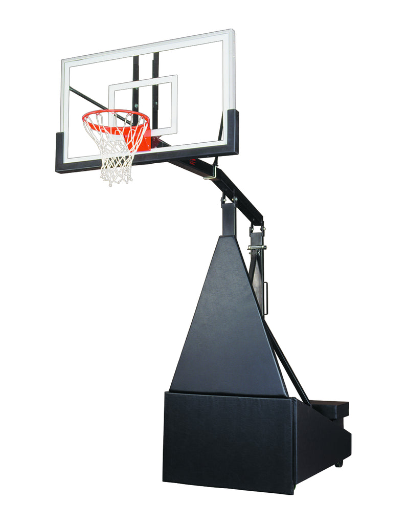 First Team Basketball System Storm Pro Portable with 36" x 60" Tempered Glass Backboard