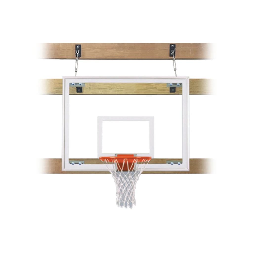 First Team Basketball System SuperMount01 Maverick with 42" x 54" Tempered Glass Backboard Wall Mount