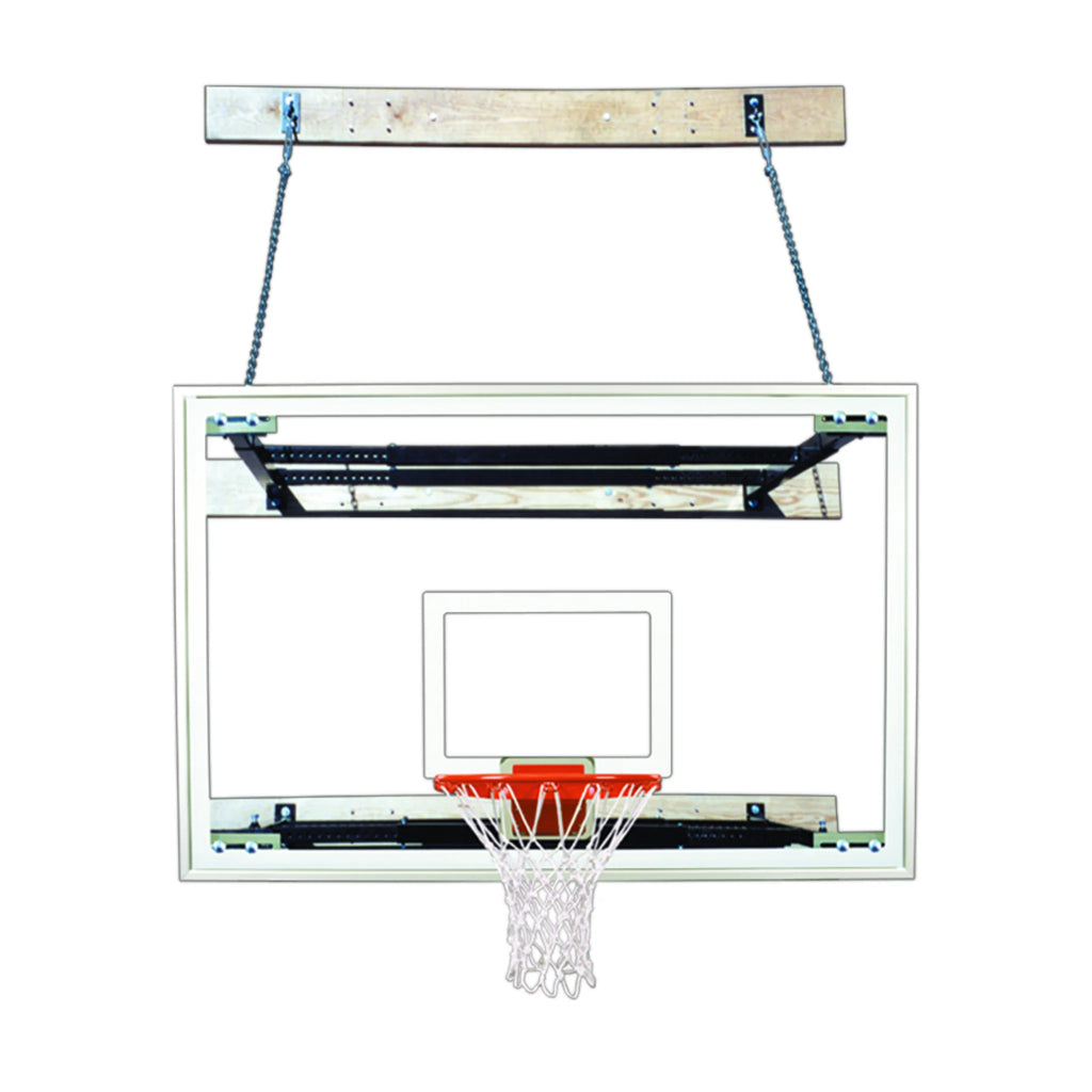 First Team Basketball System SuperMount46 Tradition with 48" x 72" Tempered Glass Backboard Wall Mount