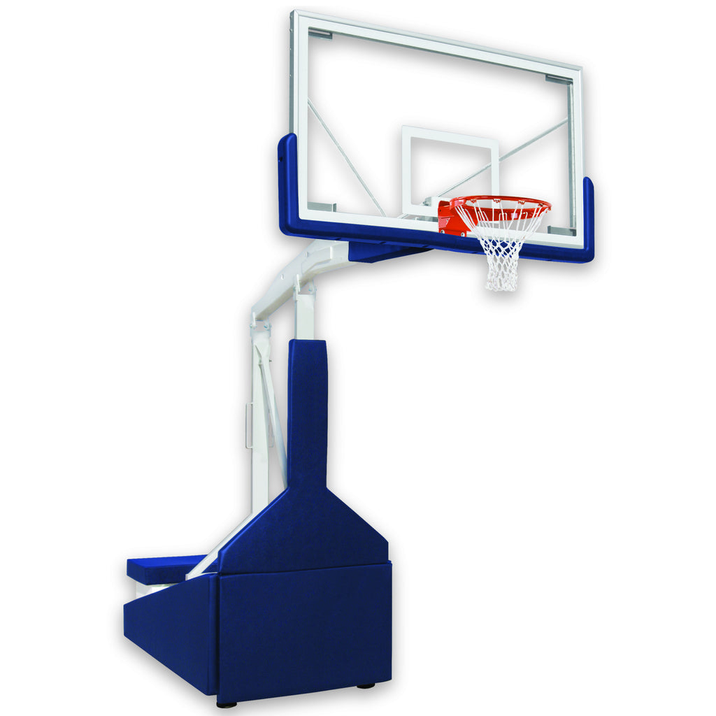 First Team Basketball System Tempest Triumph-ST Portable with 42" x 72" Glass Backboard Standard Tie Downs