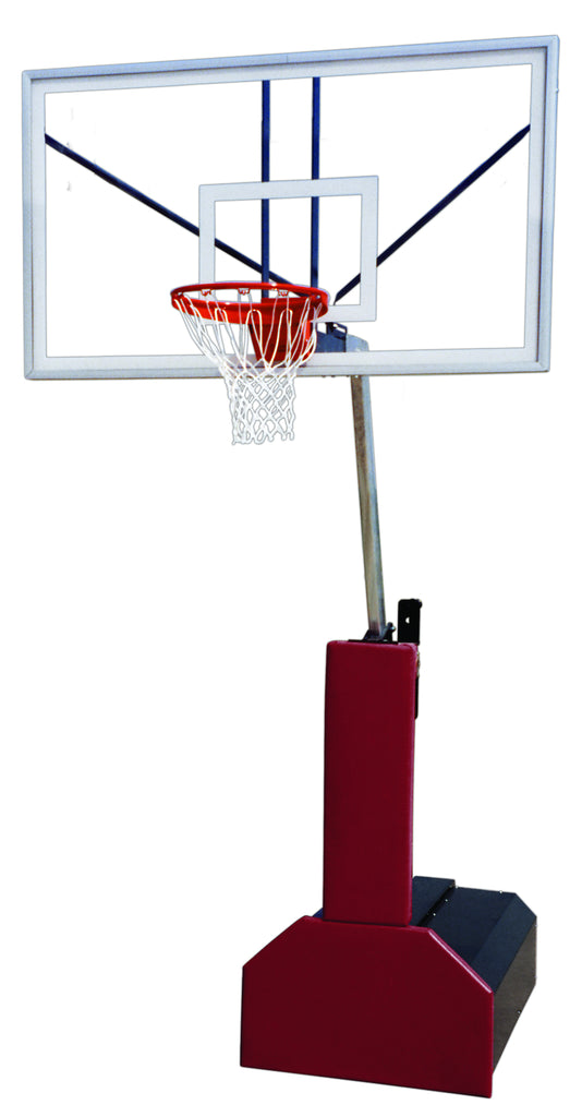 First Team Portable Basketball System Thunder Arena with 42" x 72" Tempered Glass Backboard