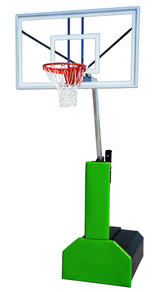 First Team Portable Basketball System Thunder Pro with 36" x 60" Tempered Glass Backboard