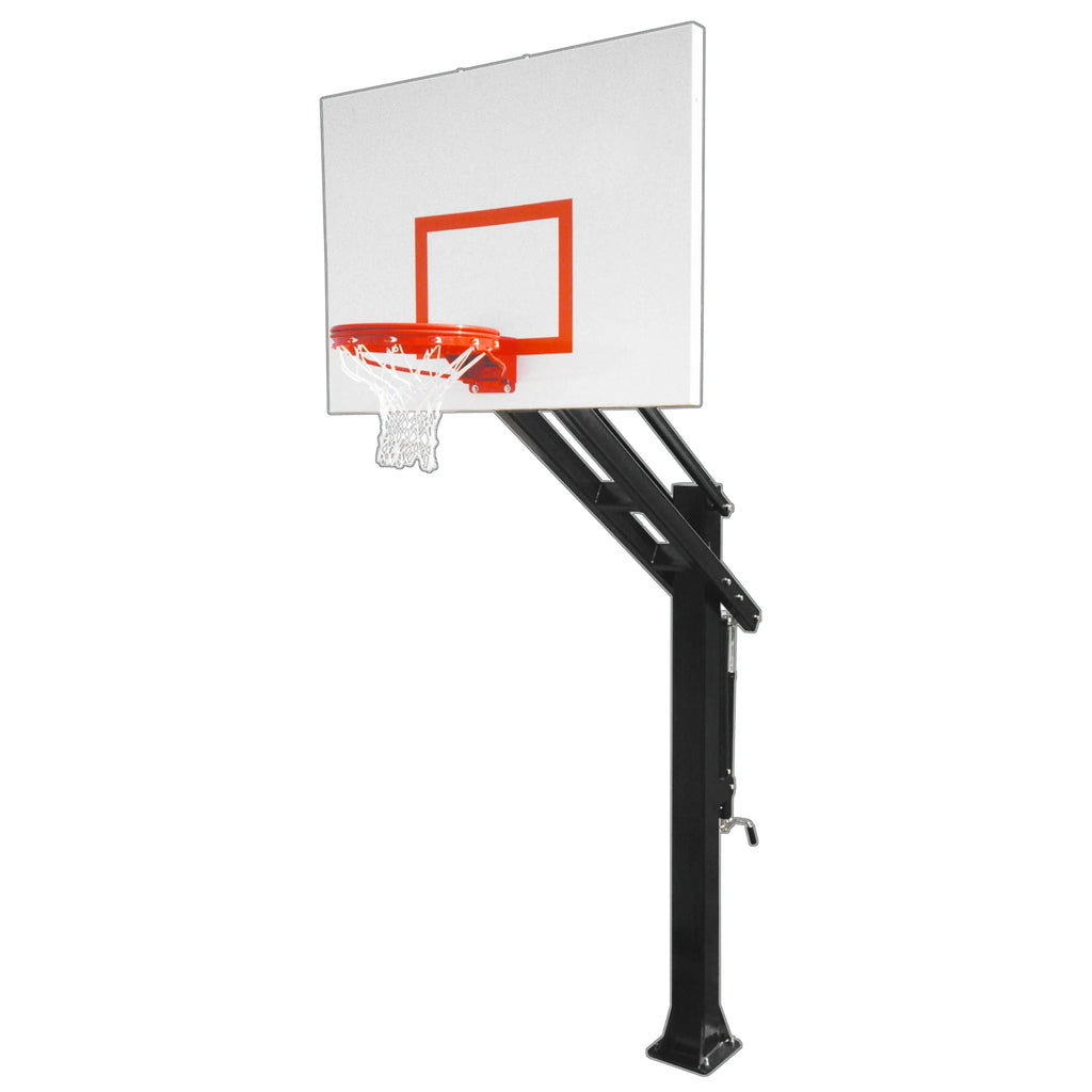 First Team Basketball System Titan Impervia Bolt Down with 42" x 60" Aluminum Backboard