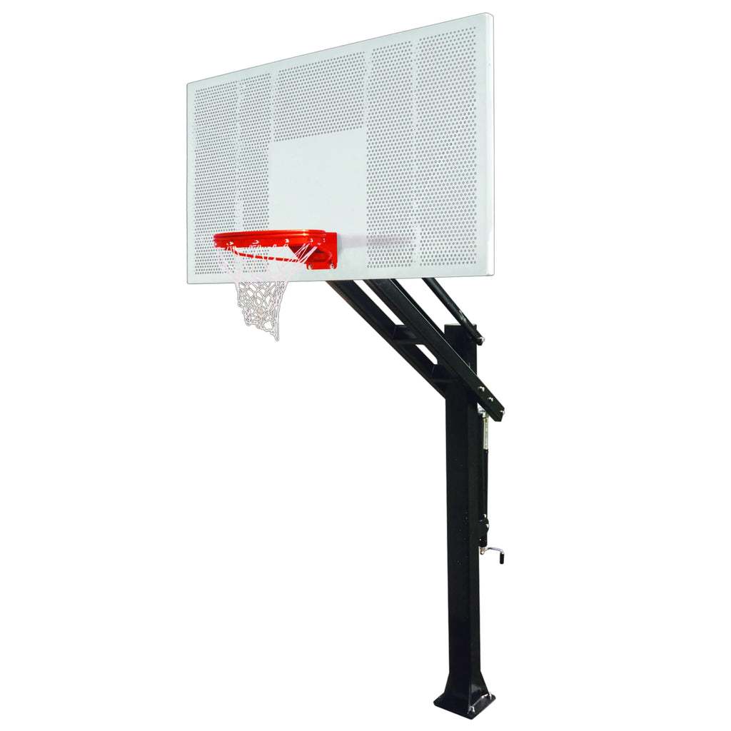 First Team Basketball System Titan Intensity Bolt Down with 42" x 72" Aluminum Backboard