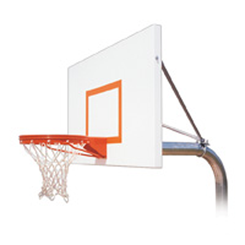 First Team Basketball System RuffNeck Extreme EXT Direct Bury 60” offset with 36" x 60" Steel Backboard