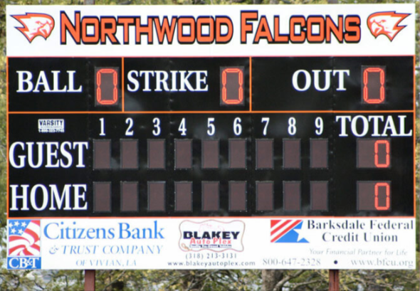 Varsity Scoreboard Baseball Softball 3320-22 20' X 8' Outdoor with Wireless Remote Control