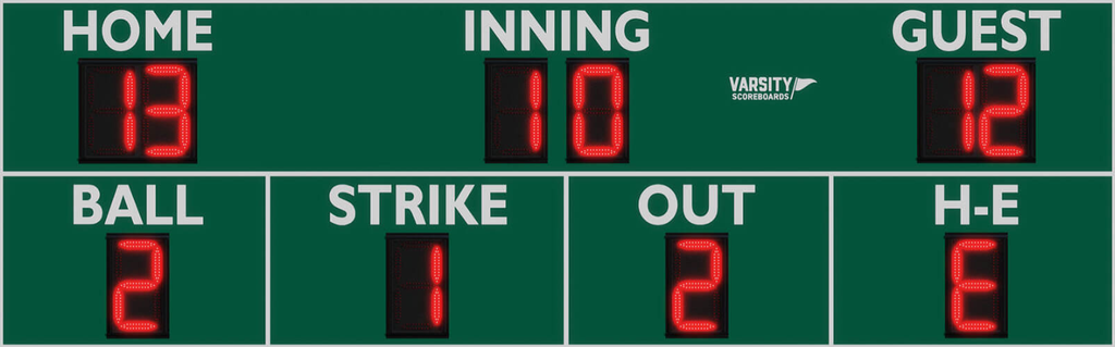 Varsity Scoreboard Baseball Softball 3388-22 16' X 5' Outdoor with Wireless Remote Control