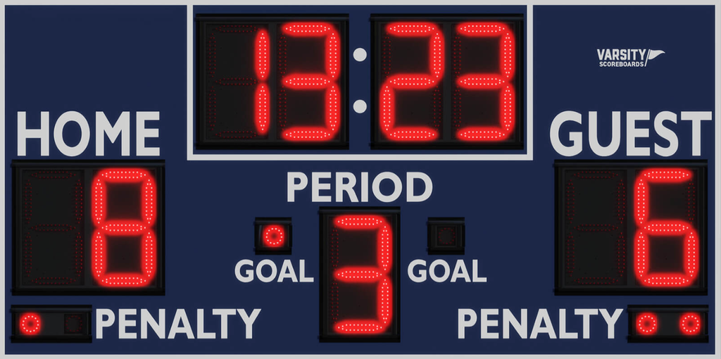 Varsity Scoreboard Lacrosse 1332-22 8' X 4' Outdoor with 15” Led Digits