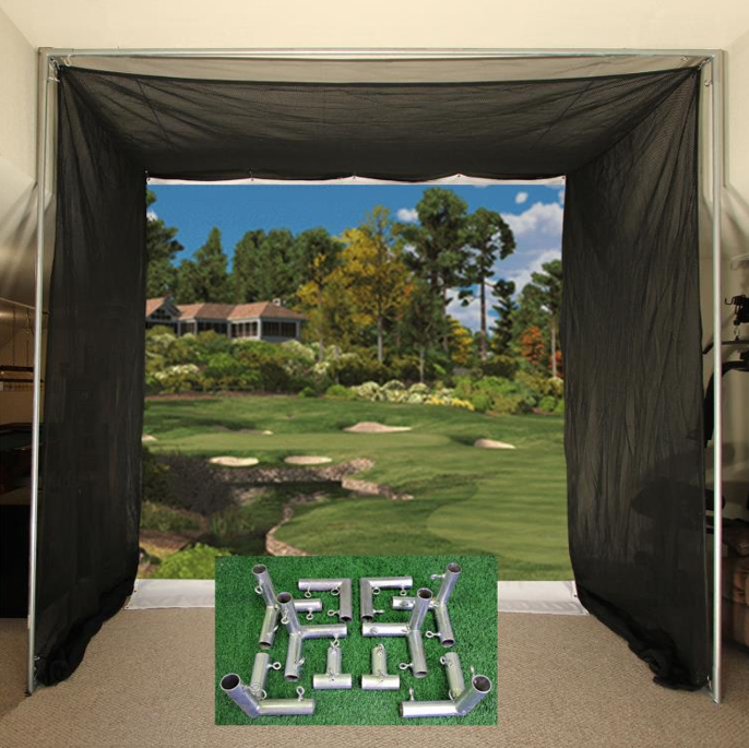 Cimarron Sports Tour Simulator GP3 Golf Net Bundle 5 x 10 x 10 with Impact Projection Screen 5’ Deep