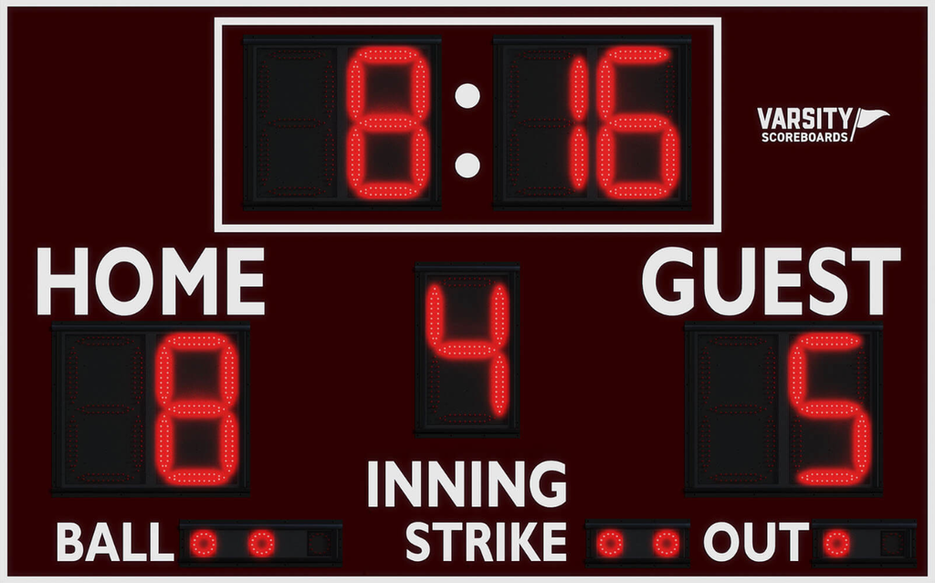 Varsity Scoreboard Baseball Softball 3312-22 8' X 5' Outdoor with Wireless Remote Control