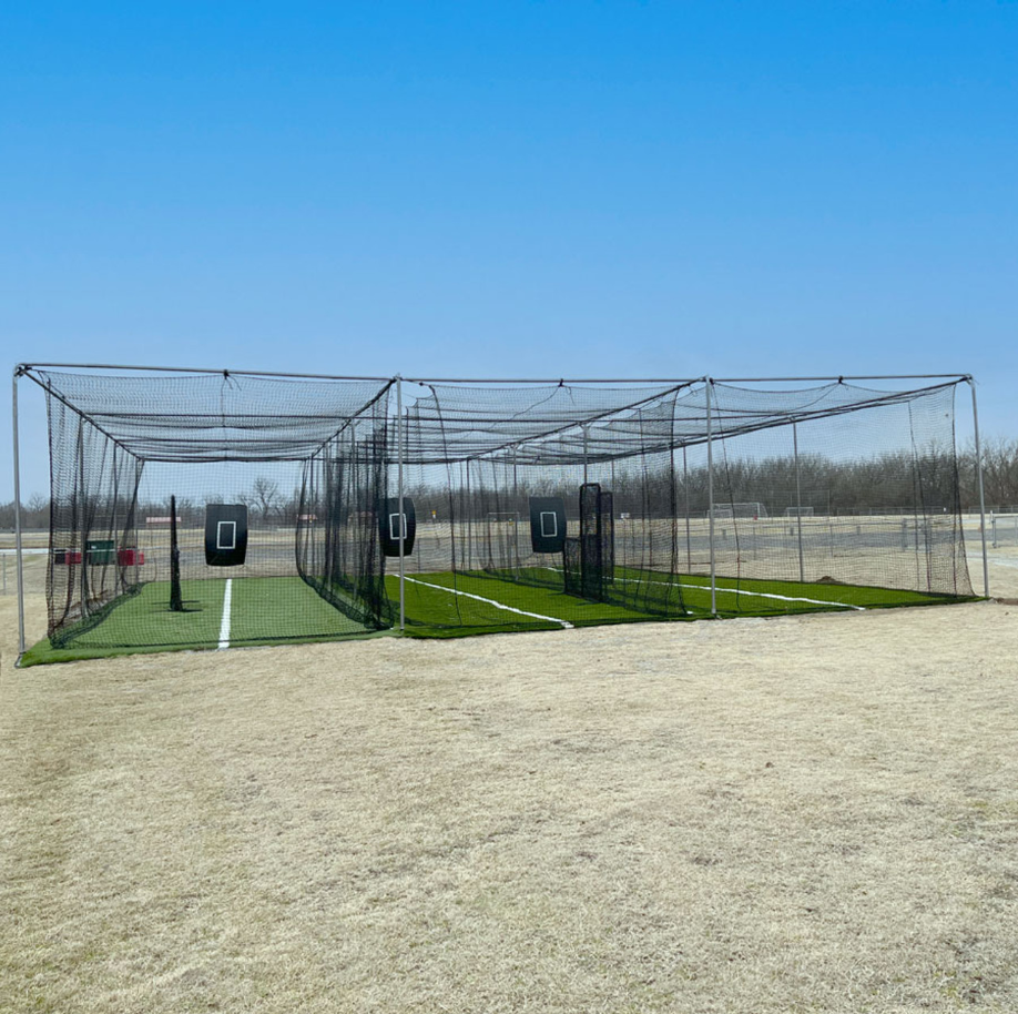 Cimarron Sports Batting Cage Commercial 2" Stand Alone Frame Triple Wide