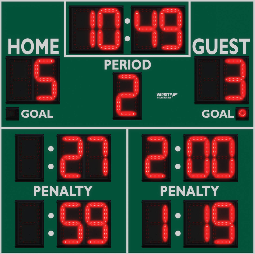 Varsity Scoreboard Hockey 1342-22 8' X 8' Outdoor Including Penalty Timers