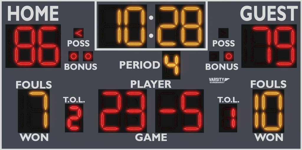 Varsity Scoreboard Basketball System 2248-22 10' X 5' Indoor